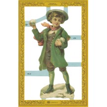 Large Victorian Boy with Snowball Scrap ~ England